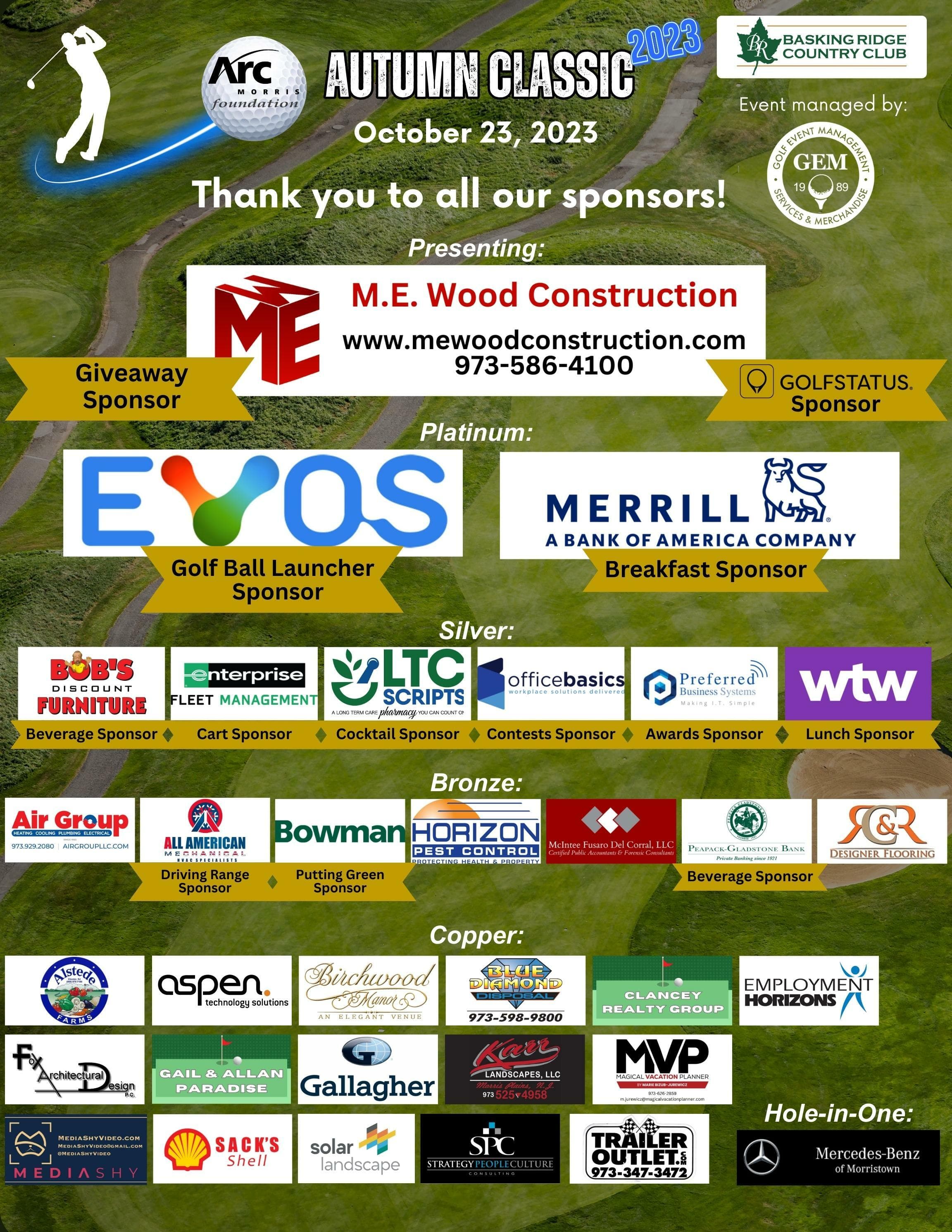ArcMorris Autumn Classic 2023 Sponsors